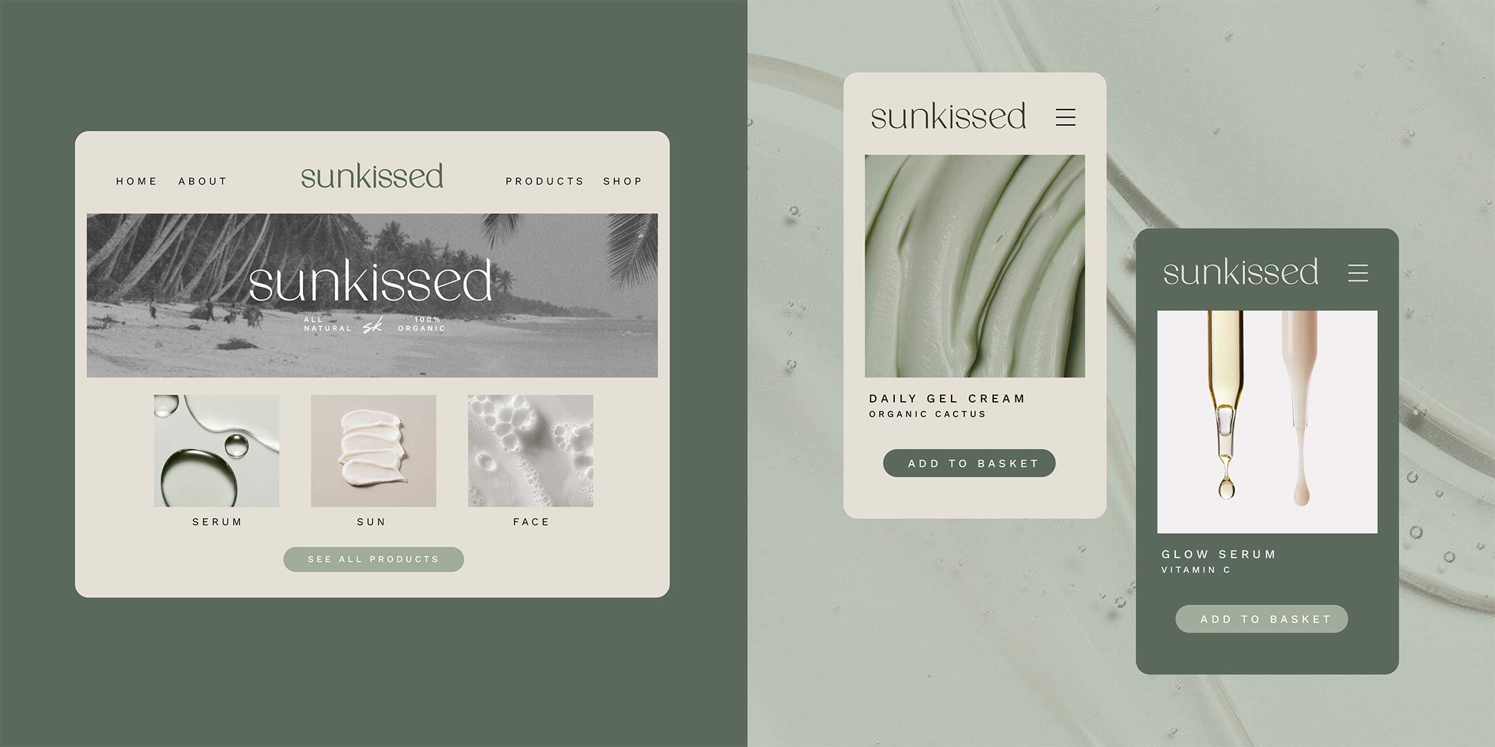 Visuel site web Sunkissed | Graphisme & Web Design - Moz Studio